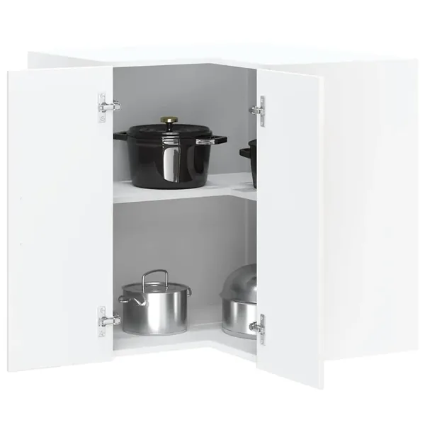 Armoire murale d'angle de cuisine Kalmar blanc brillant