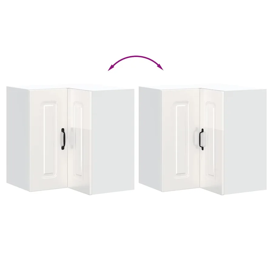 Armoire murale d'angle de cuisine Kalmar blanc brillant - 8