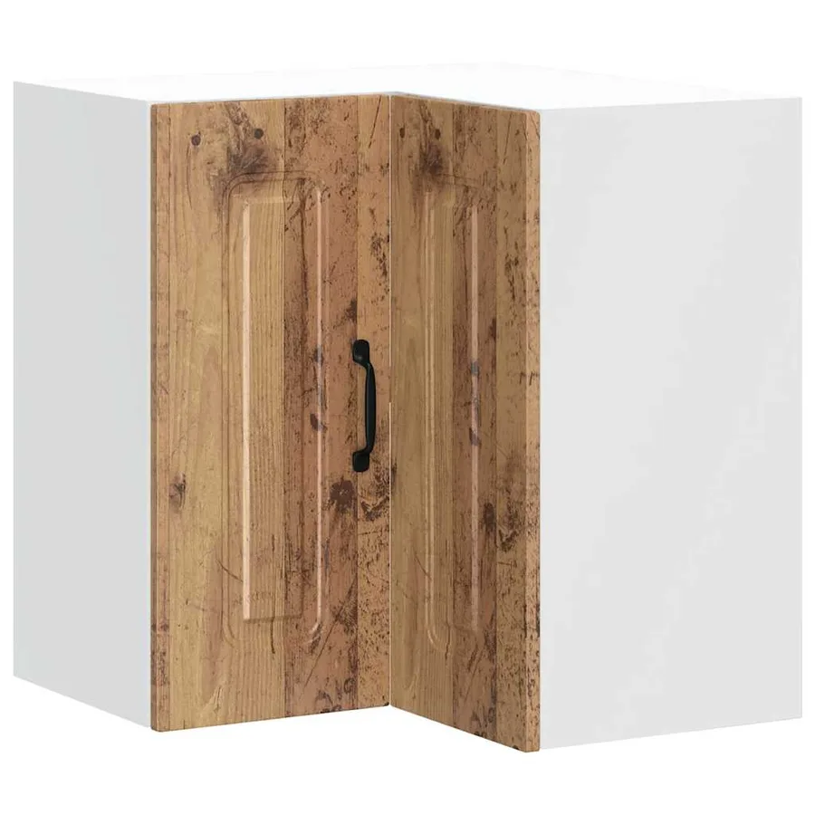 Armoire murale d'angle de cuisine Kalmar vieux bois - 2