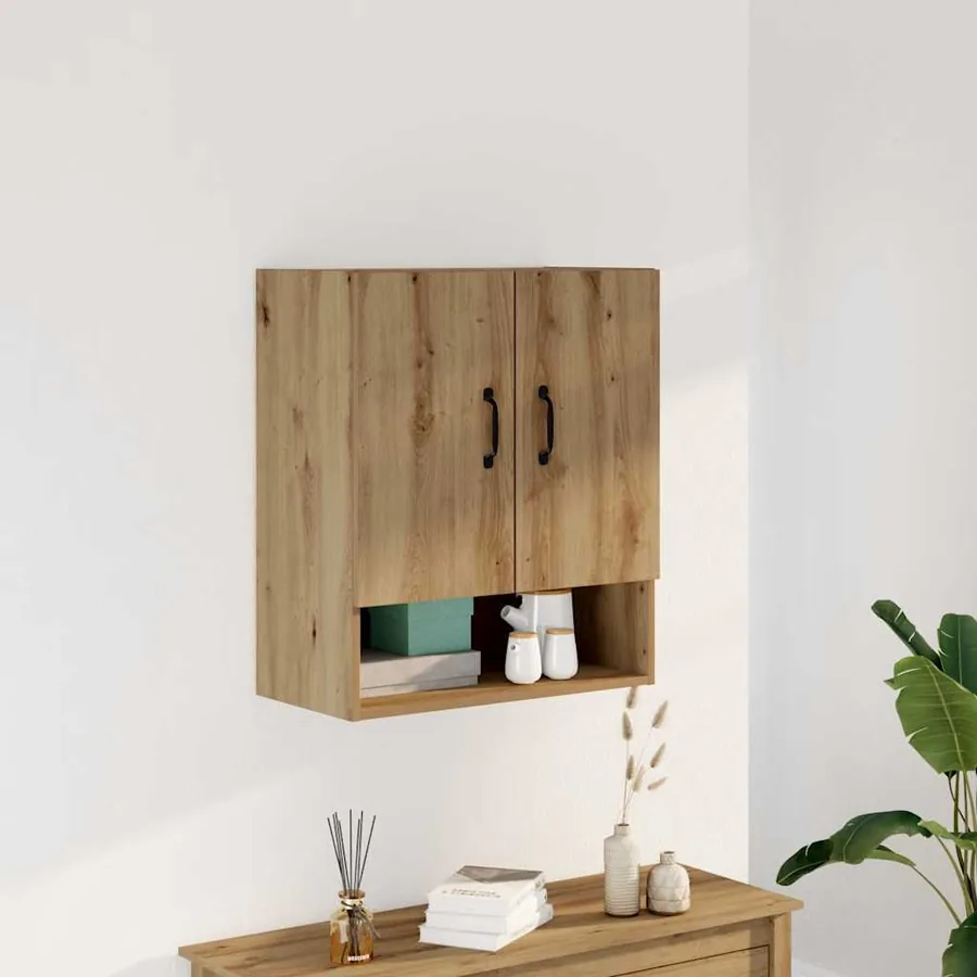 Armoire murale chêne artisanal 60x31x70 cm bois d'ingénierie