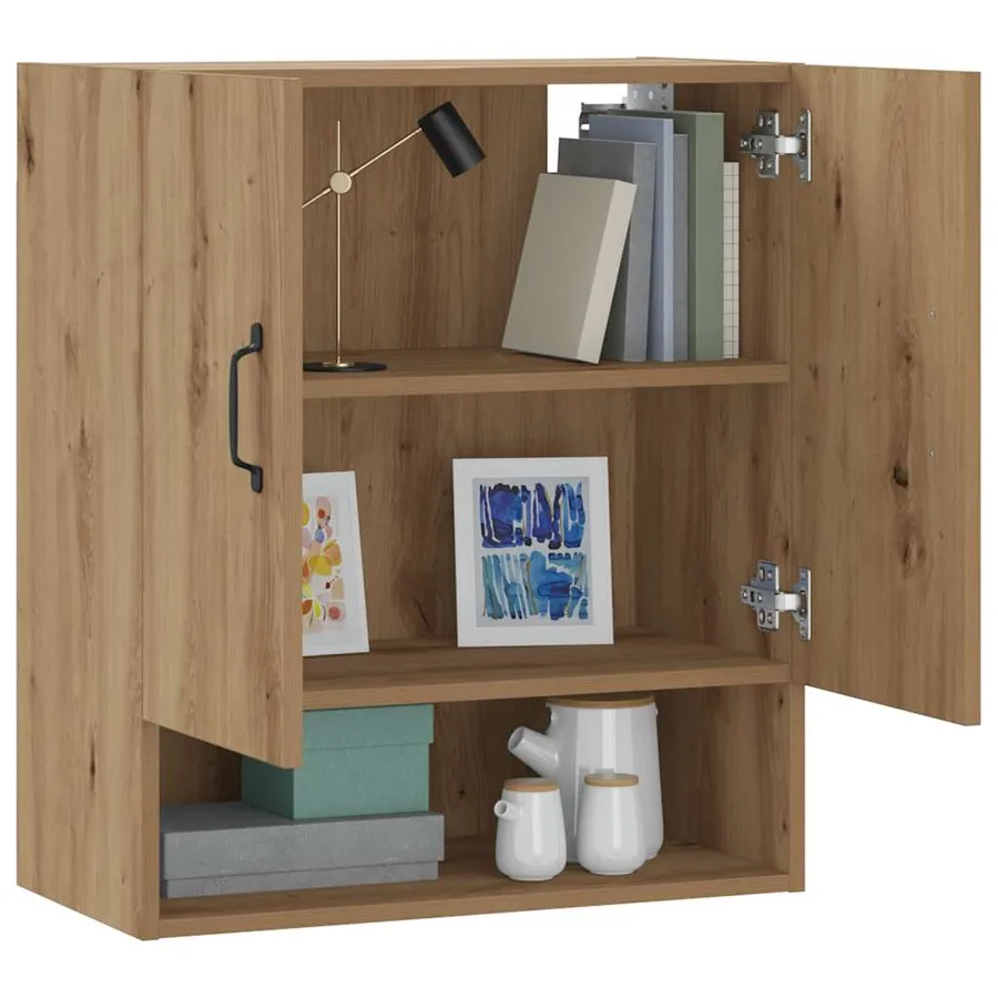 Armoire murale chêne artisanal 60x31x70 cm bois d'ingénierie - 3