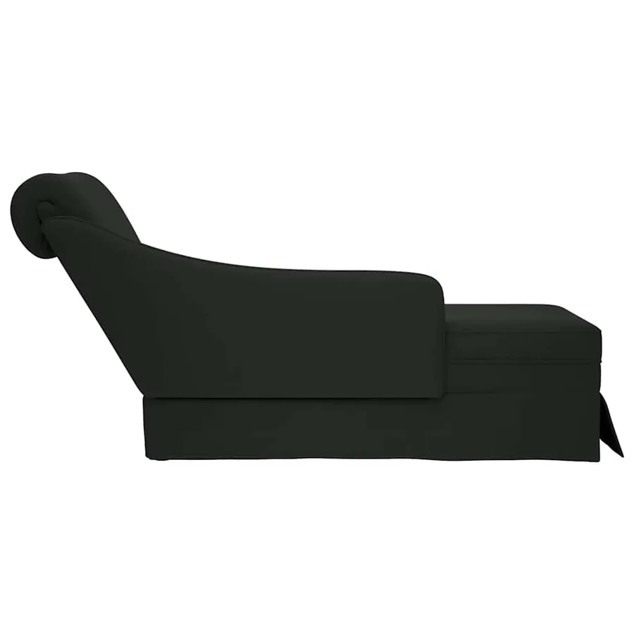 Fauteuil long avec traversin et accoudoir droit noir velours - 5