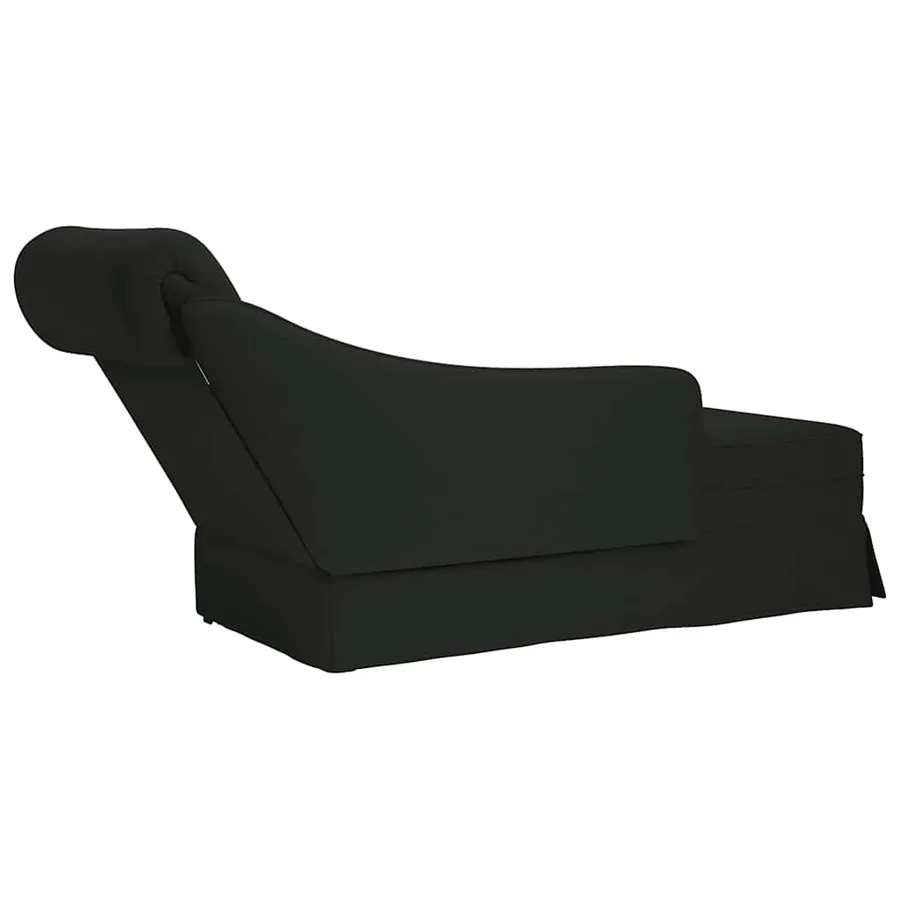 Fauteuil long avec traversin et accoudoir droit noir velours - 6