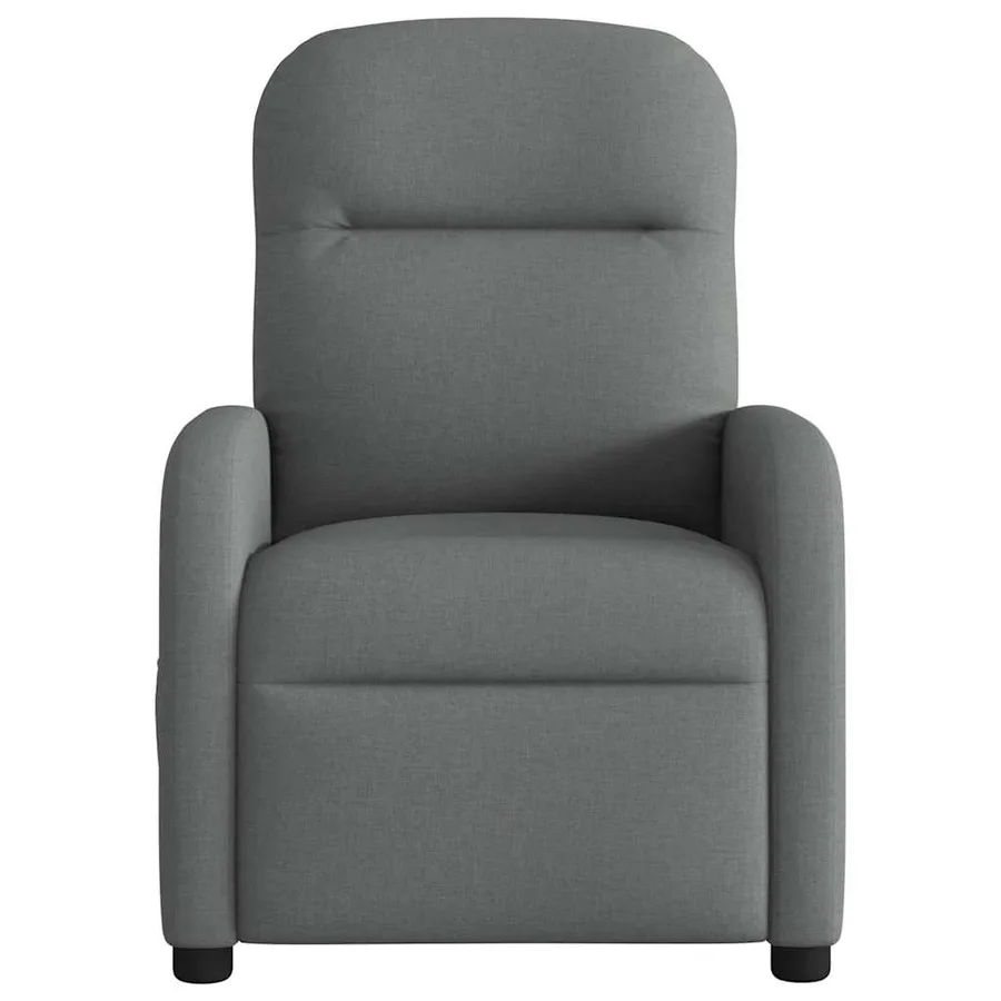 Fauteuil inclinable de massage en tissu gris foncé - 3