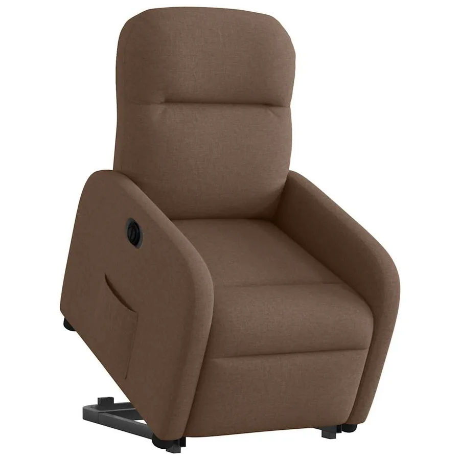 Fauteuil inclinable électrique marron tissu - 3