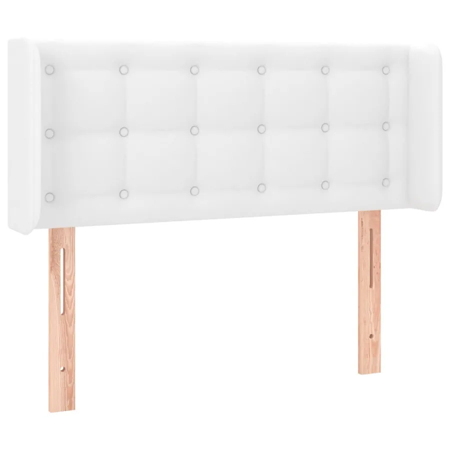 Tête de lit avec oreilles Blanc 103x16x78/88 cm Similicuir - 2