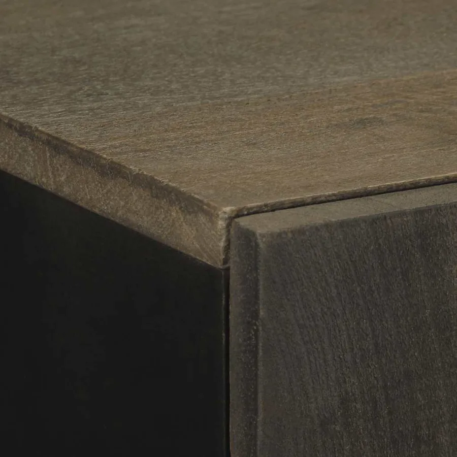 Buffet noir 60x33x100 cm bois de manguier massif - 6