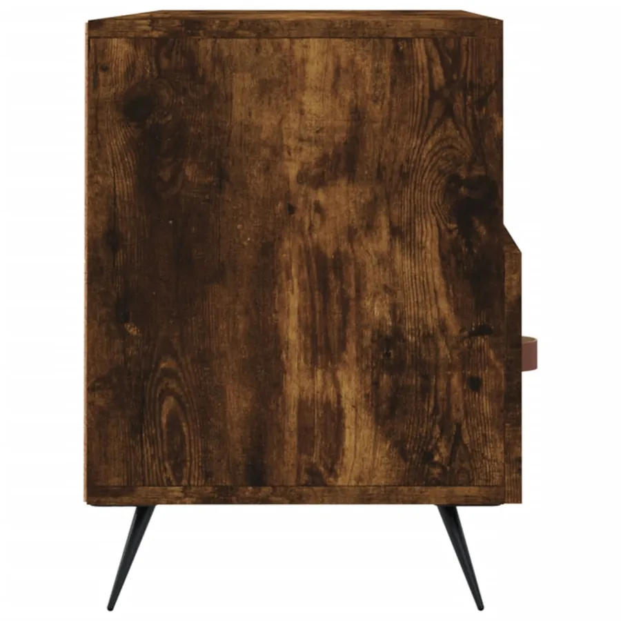 Meuble TV chêne fumé 102x36x50 cm bois d'ingénierie - 7