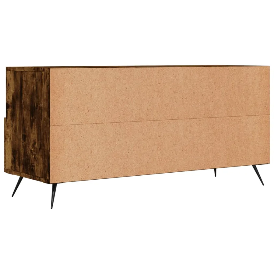 Meuble TV chêne fumé 102x36x50 cm bois d'ingénierie - 8
