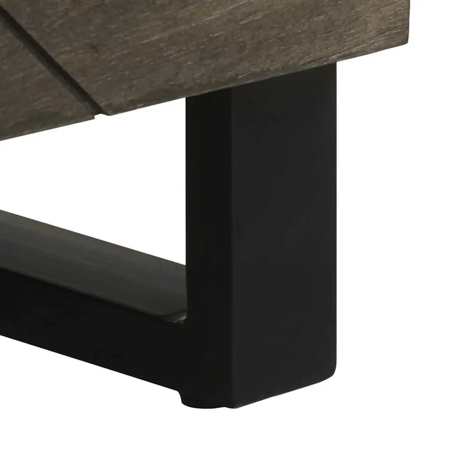 Buffet noir 60x33x75 cm bois massif de manguier - 8