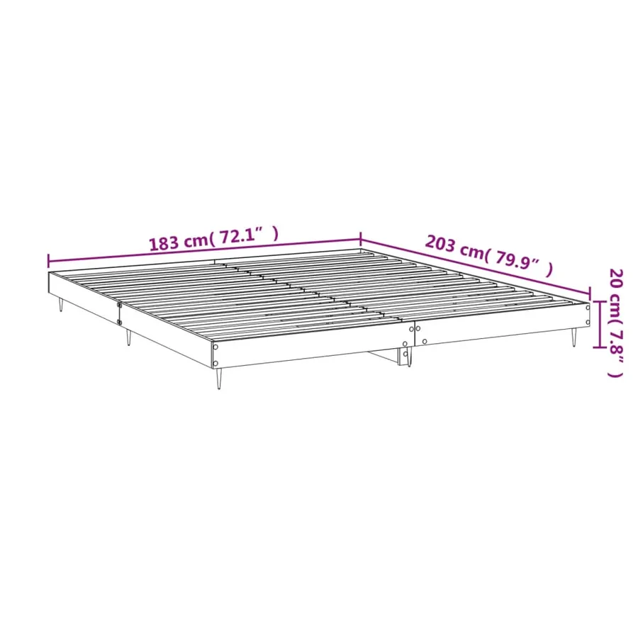 Cadre de lit sans matelas chêne sonoma 180x200 cm - 10