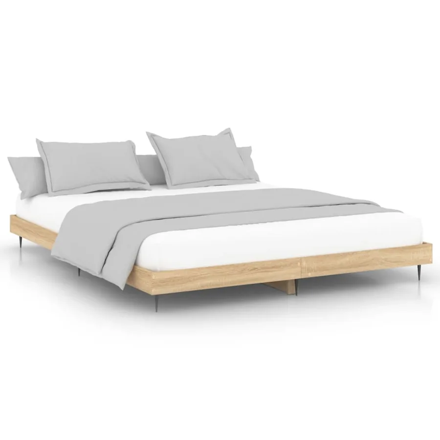 Cadre de lit sans matelas chêne sonoma 180x200 cm - 2