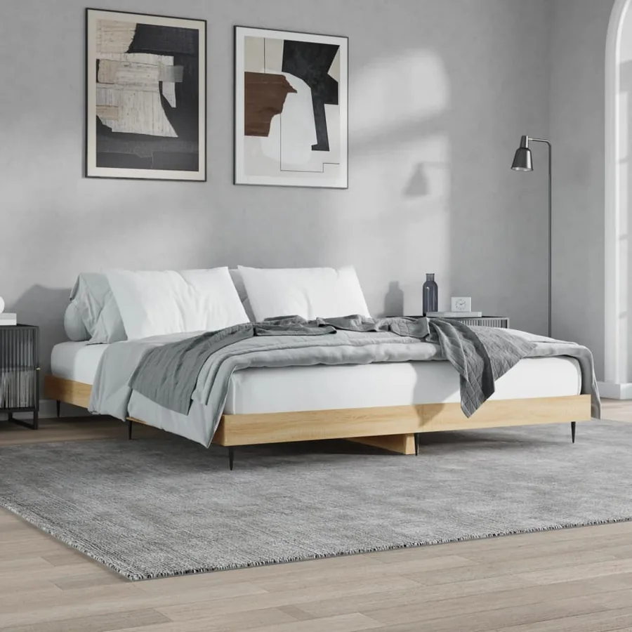Cadre de lit sans matelas chêne sonoma 180x200 cm - 4