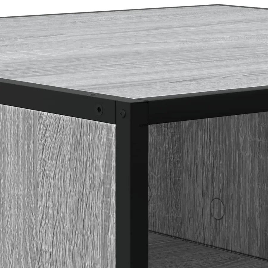 Table basse sonoma gris 80x80x30 cm bois d'ingénierie et métal - 8