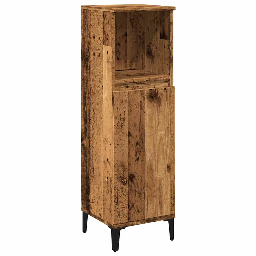 Armoire de salle de bain vieux bois 30x30x100cm bois ingénierie - 2