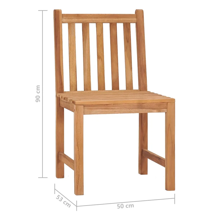 Ensemble de salle à manger de jardin 3 pièces 80 x 80 cm en bois de teck massif - 14