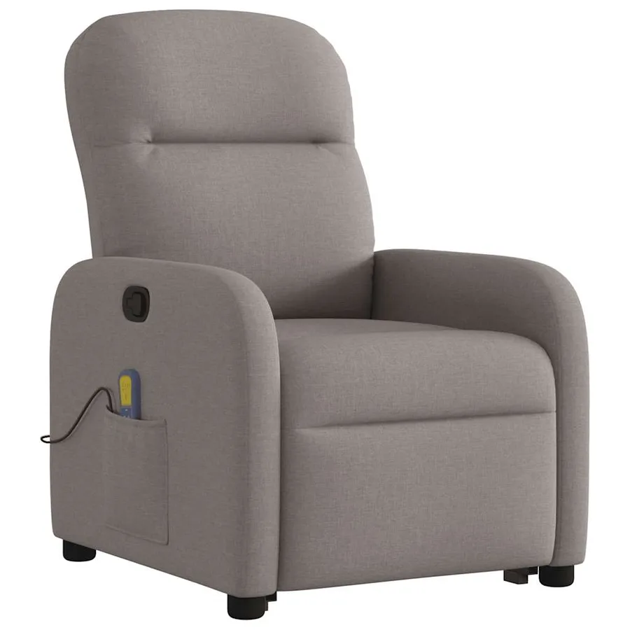 Fauteuil inclinable de massage Taupe Tissu - 4