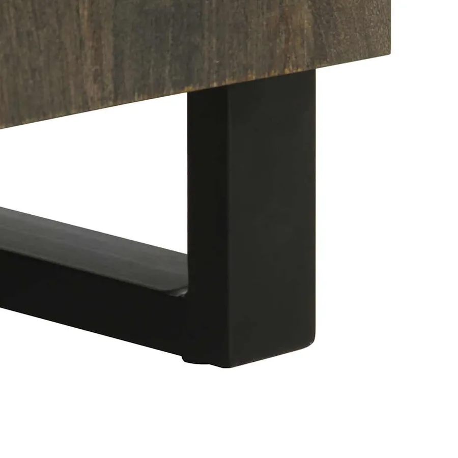 Buffets 3 pcs noir 60x33x75 cm bois massif de manguier - 9