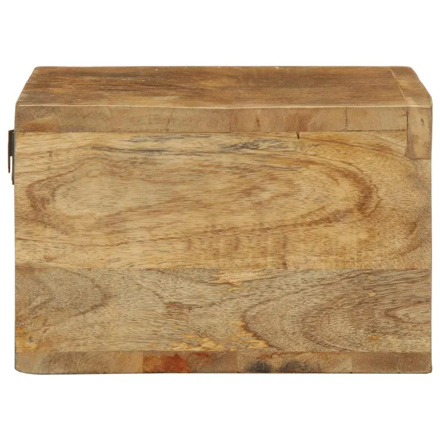 Meuble TV mural 60x30x19 cm bois massif de manguier brut - 5