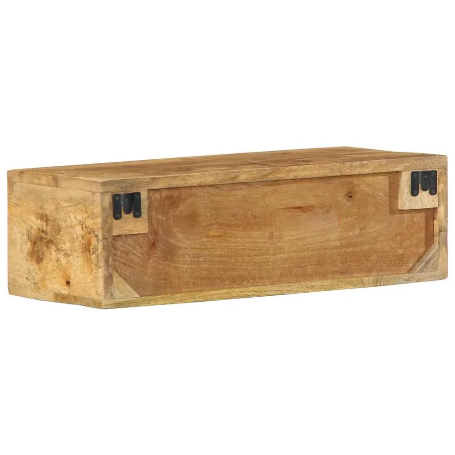 Meuble TV mural 60x30x19 cm bois massif de manguier brut - 6