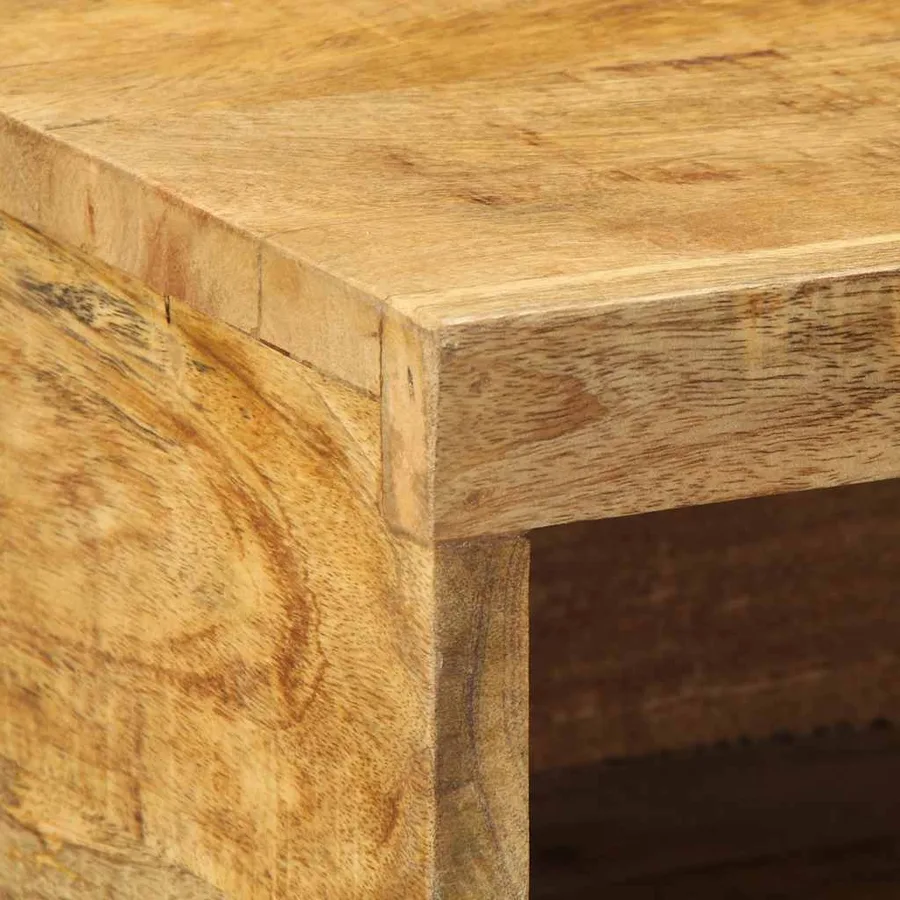 Meuble TV mural 60x30x19 cm bois massif de manguier brut - 7