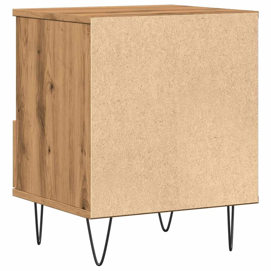 Table de chevet chêne artisanal 40x35x50 cm bois d’ingénierie - 7
