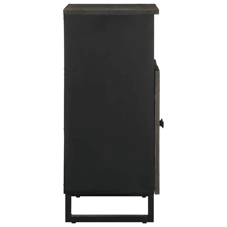 Buffet noir 60x33x75 cm bois massif de manguier - 4