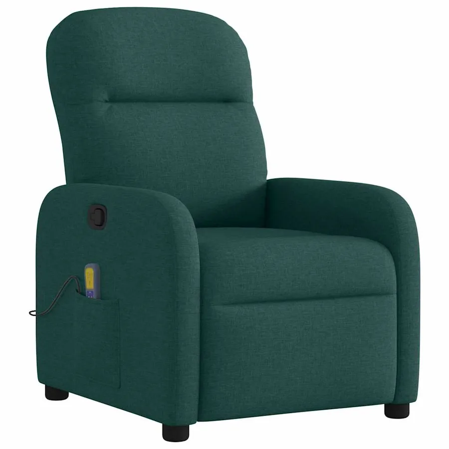 Fauteuil de massage inclinable Vert foncé Tissu - 2