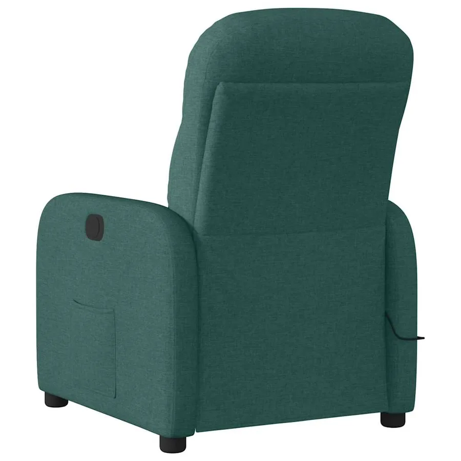 Fauteuil de massage inclinable Vert foncé Tissu - 5