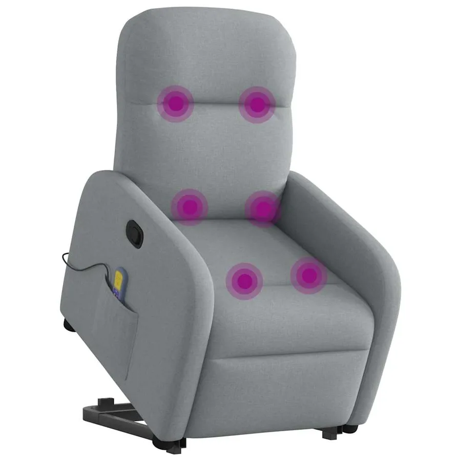 Fauteuil de massage inclinable Gris clair Tissu - 3