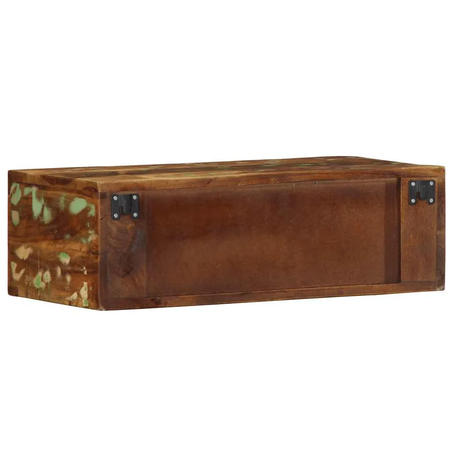 Meuble TV mural 60x30x19 cm bois massif de récupération - 7
