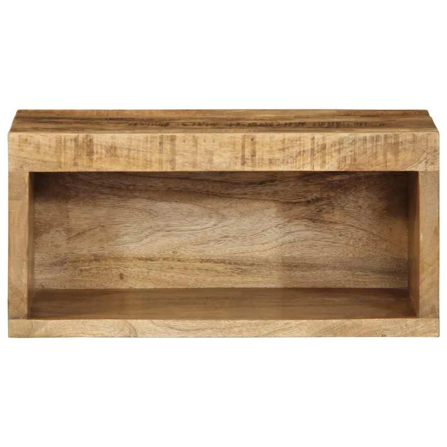 Meuble TV mural 40x30x19 cm bois massif de manguier brut - 4