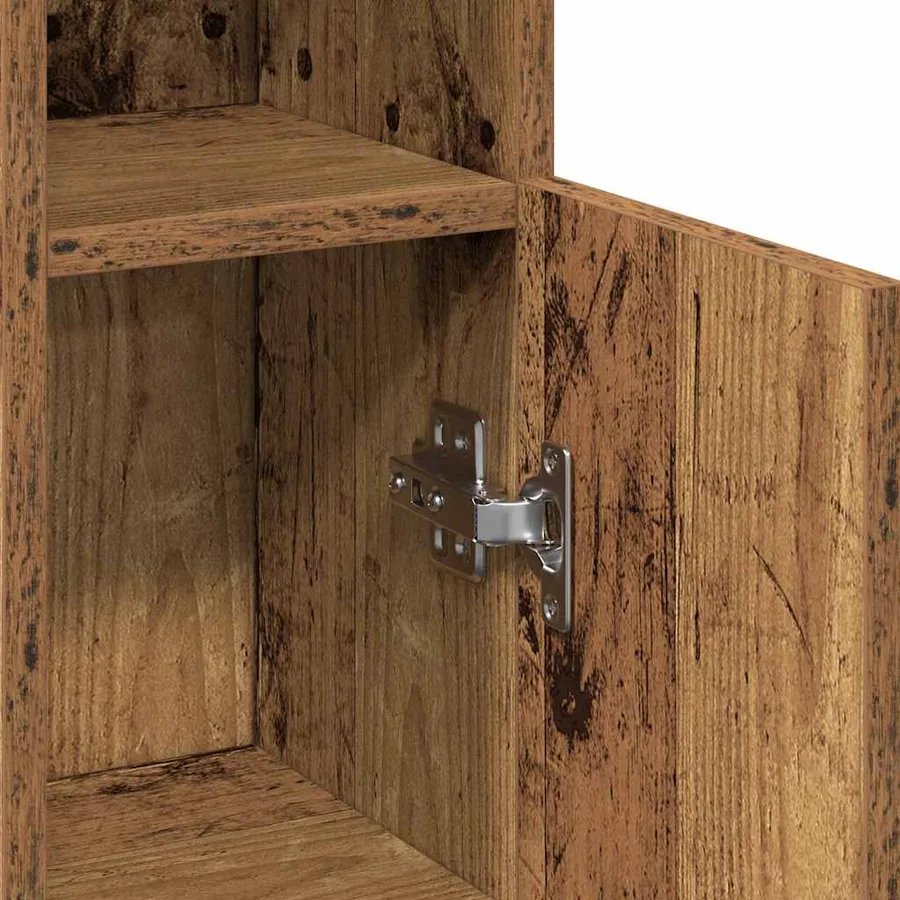 Meuble de salle de bain avec porte-rouleau vieux bois - 10