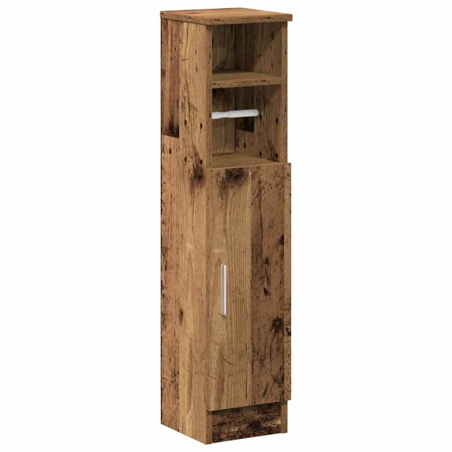 Meuble de salle de bain avec porte-rouleau vieux bois - 2