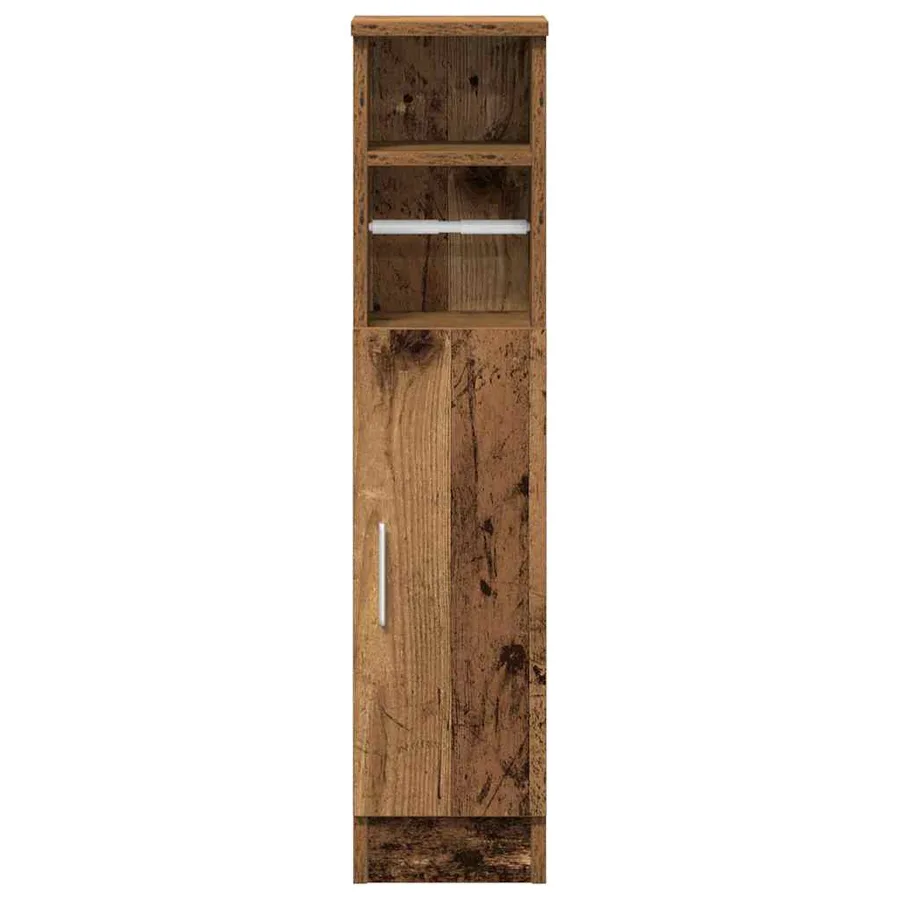 Meuble de salle de bain avec porte-rouleau vieux bois - 4