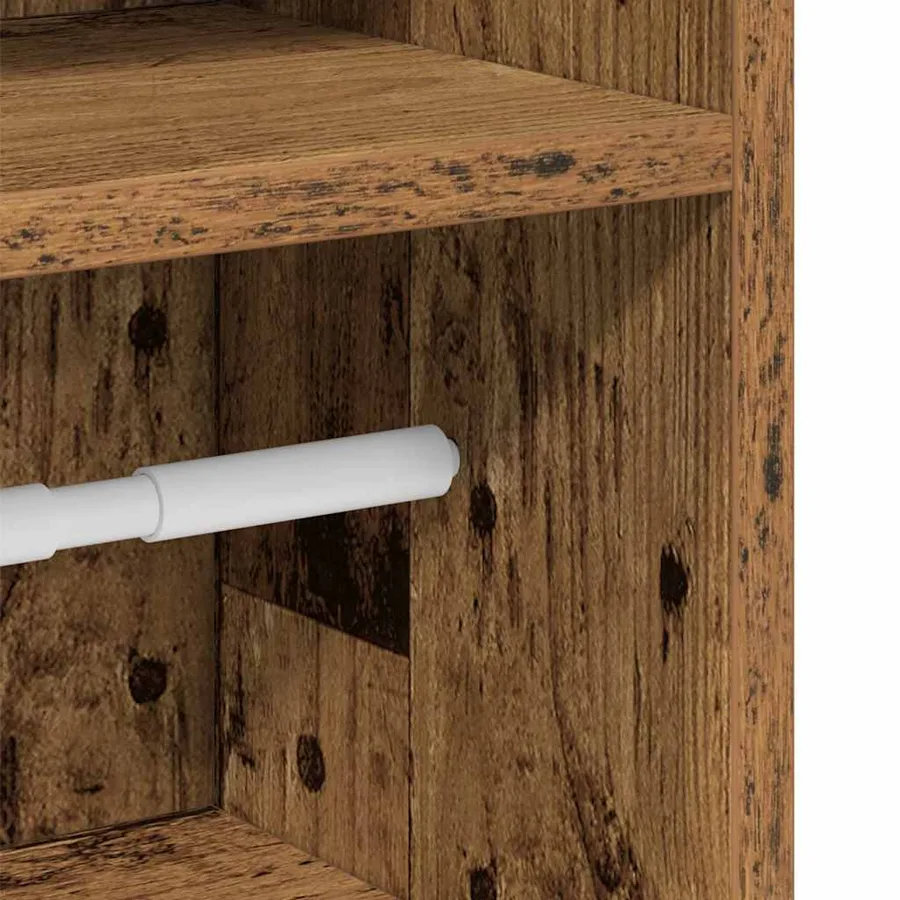 Meuble de salle de bain avec porte-rouleau vieux bois - 9