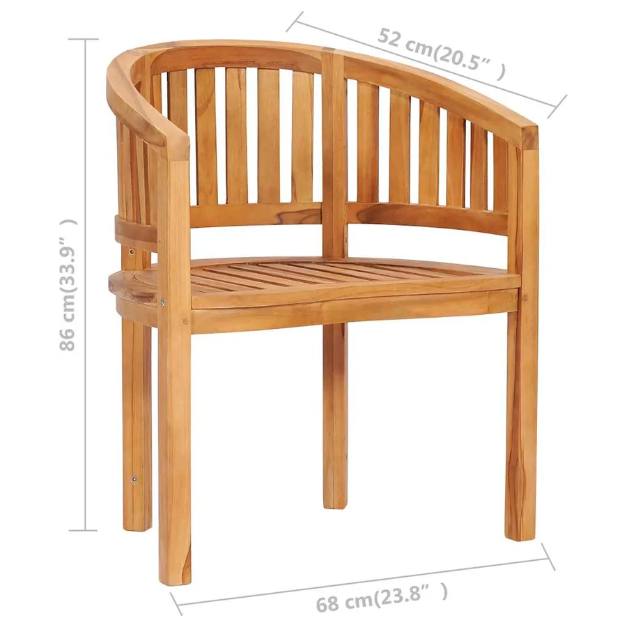 Chaise en forme de banane Bois de teck solide - 9