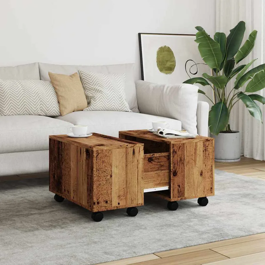 Table basse vieux bois 60x60x38 cm bois d'ingénierie - 4