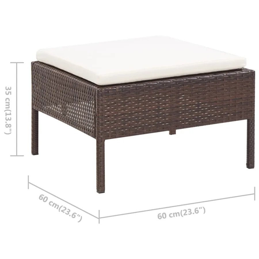 Salon de jardin 6 pcs avec coussins Résine tressée Marron - 18