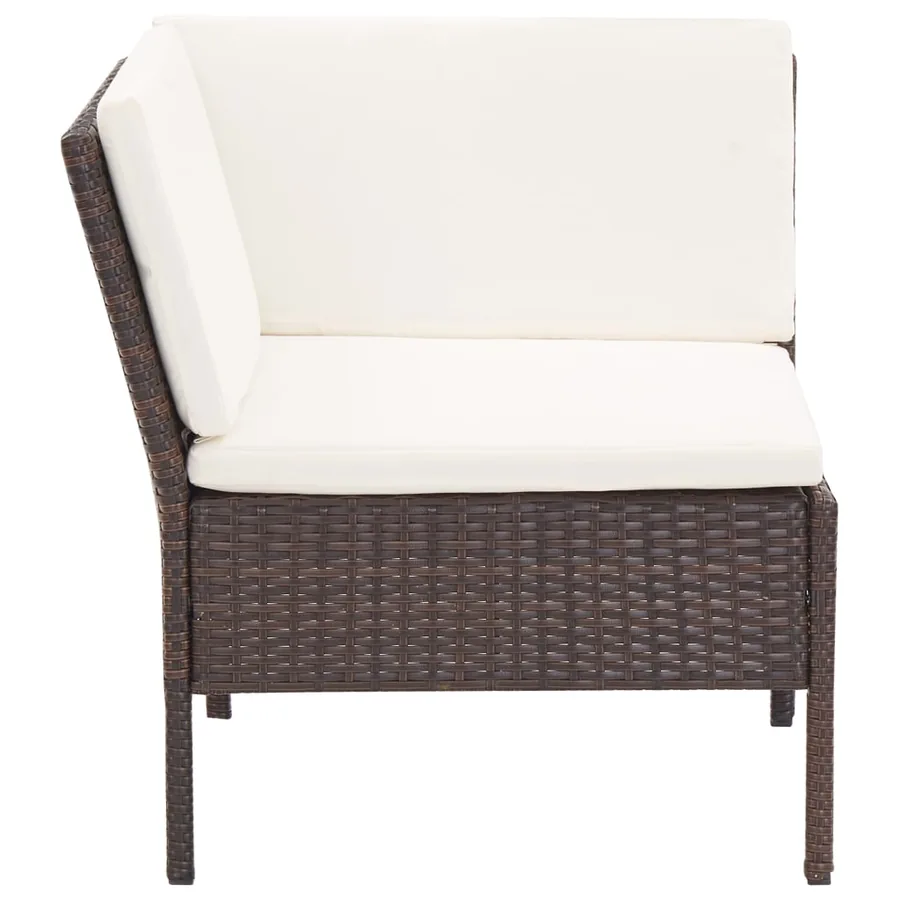 Salon de jardin 6 pcs avec coussins Résine tressée Marron - 4