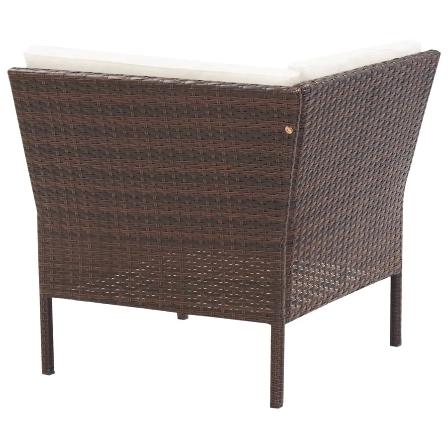 Salon de jardin 6 pcs avec coussins Résine tressée Marron - 5