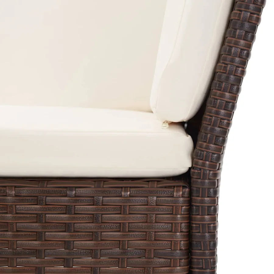 Salon de jardin 6 pcs avec coussins Résine tressée Marron - 6