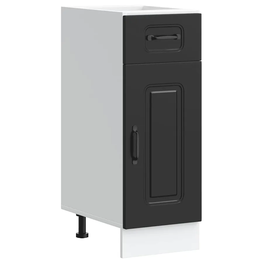 Armoire de cuisine Kalmar noir bois d'ingénierie - 2