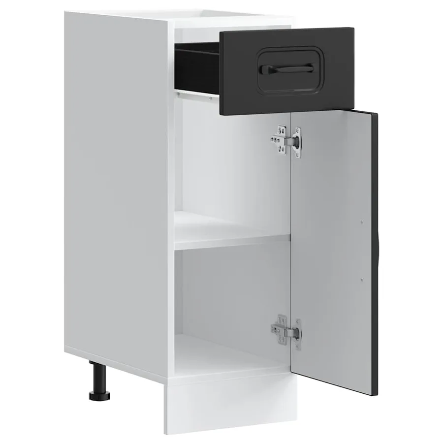 Armoire de cuisine Kalmar noir bois d'ingénierie - 5