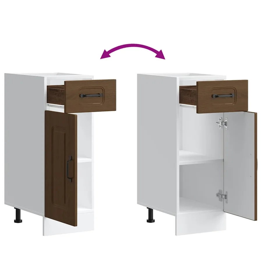 Armoire de cuisine Kalmar chêne marron bois d'ingénierie - 8