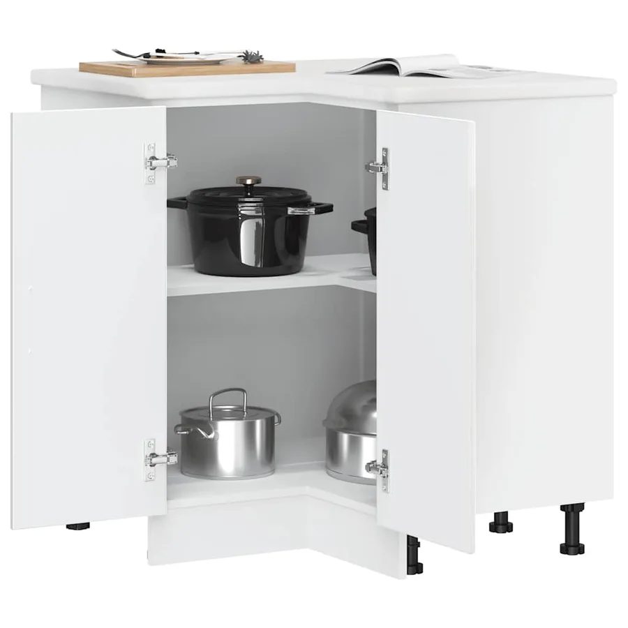 Armoire d'angle de cuisine Kalmar blanc brillant - 4