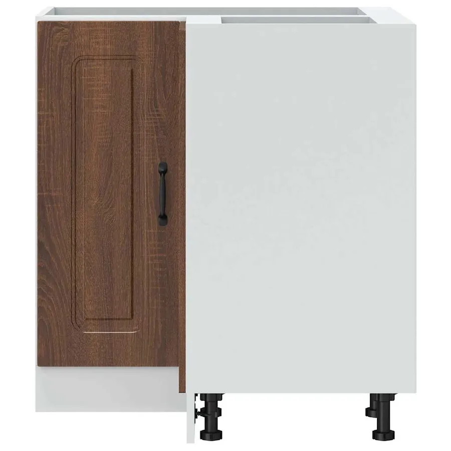 Armoire d'angle de cuisine Kalmar chêne marron bois ingénierie - 4