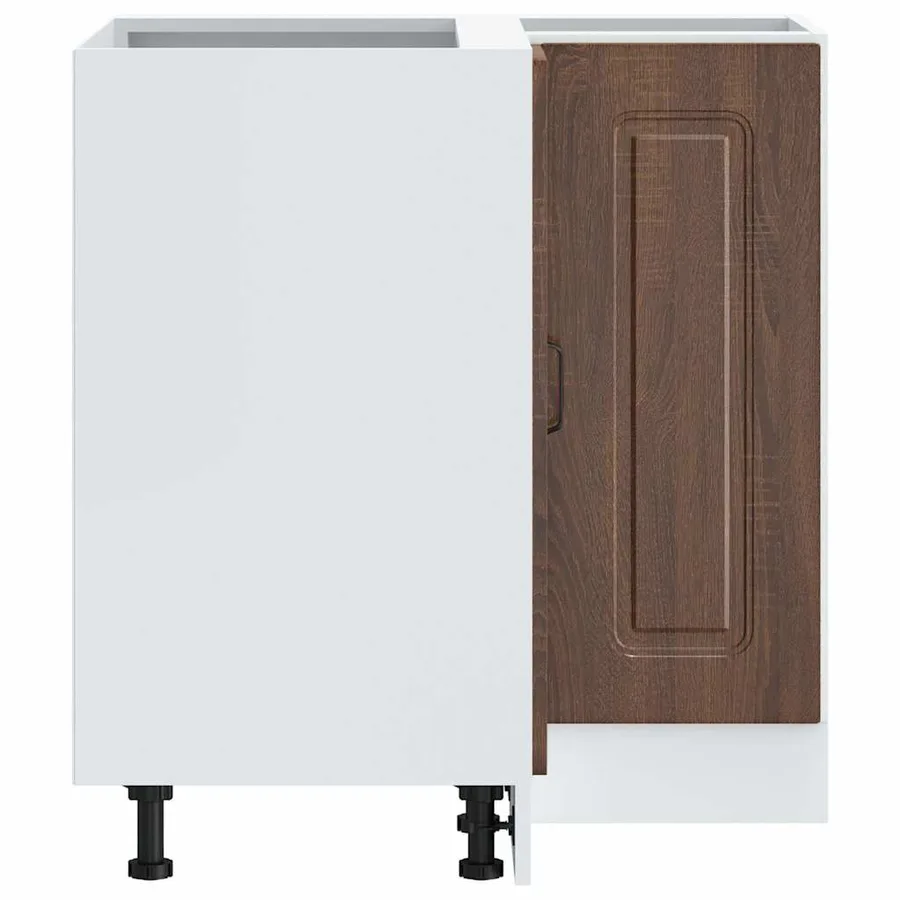 Armoire d'angle de cuisine Kalmar chêne marron bois ingénierie - 6