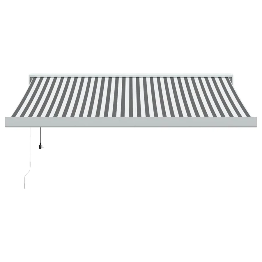 Auvent rétractable anthracite et blanc 3,5x2,5m tissu/aluminium - 2