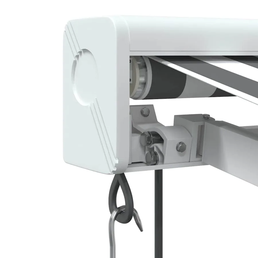 Auvent rétractable anthracite et blanc 3,5x2,5m tissu/aluminium - 4